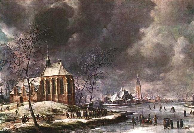 Jan Abrahamsz. Beerstraten Village of Nieukoop in Winter with Child Funeral china oil painting image